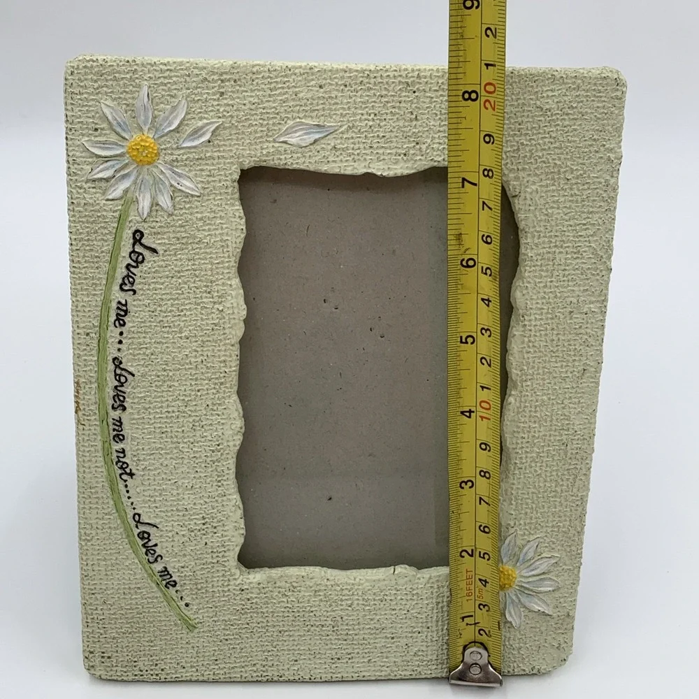 Decorel Photo Frame Ceramic Cream Color Daisies 